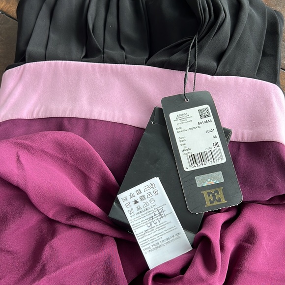 Escada 100% silk made in Slovenia 🇸🇮 size 4(34) purple/black/pink maxi dress - Picture 13 of 16